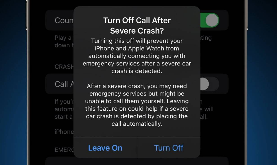 柯城苹果14维修分享 iPhone 14 和 Apple Watch 上关闭崩溃检测 