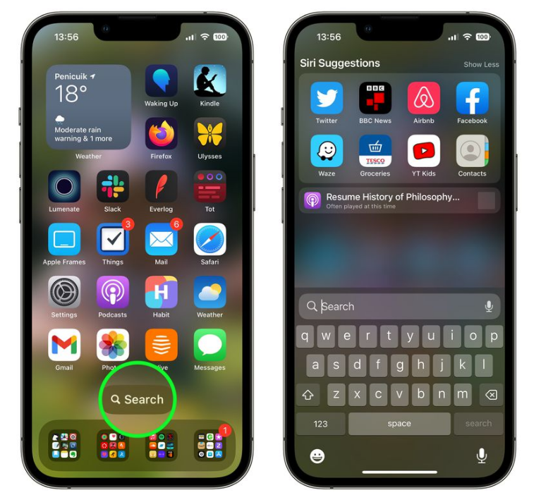 柯城苹果手机维修分享升级到 iOS 16 后，如何删除主屏幕上的搜索按钮 